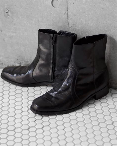 "FLOR SHEIM" black leather zip boots 【COOT-1806】 | cv
