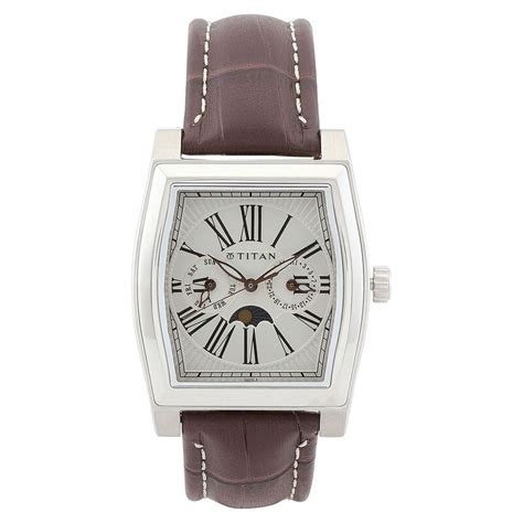Buy Online Titan Quartz Multifunction with Moon Phase Silver Dial Watch ...