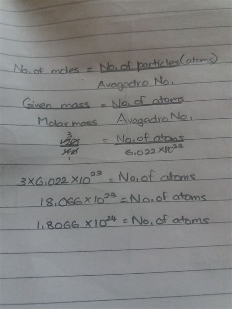 Calculate number of atoms in 120g of calcium given atomic mass of can ...