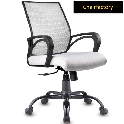 Elegant White Mid Back Chair | Chair Factory