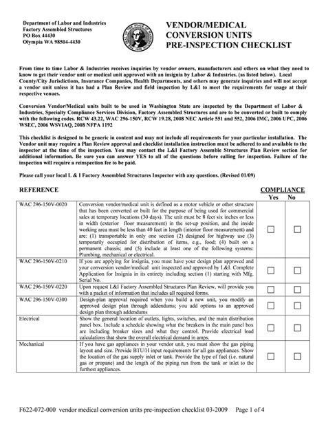 Fillable Online lni wa F622-072-000 Vendor Medical Conversion Units Pre ...