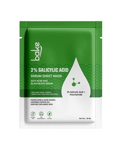 2% Salicylic Acid Serum Sheet Mask with Niacinamide for Active Acne ...