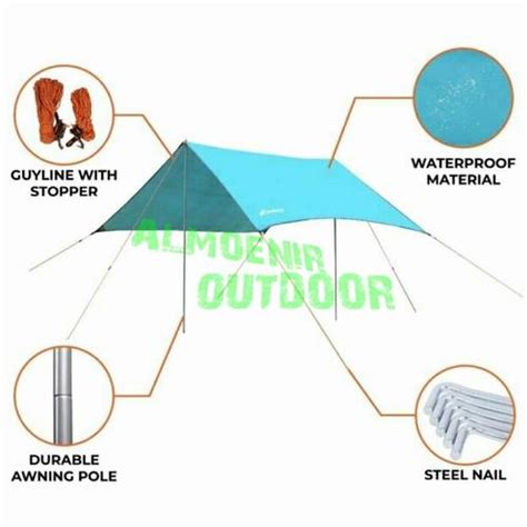 Jual awning pole set 3x3m tiang flysheet set tenda camping gunung ...