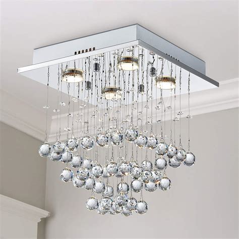 Buy 4-Light Modern Chandelier Crystal Chandelier Light Fixture,Raindrop ...