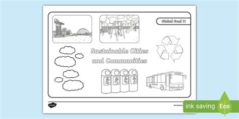 Sustainable Cities and Communities Colouring Activity