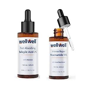 wellwell Salicylic Acid 2% + Niacinamide 10% Serum Combo (45ml each ...