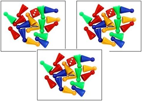 Buy Pack of 3 Ludo DICE and Token Set/Ludo GOTI Standard Size ...