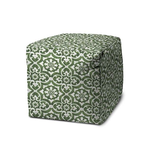 Joita ATHENIA Fir Green Indoor/Outdoor Pouf - Zipper Cover with ...