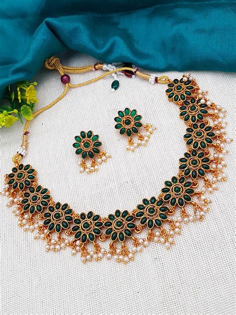 Premium Quality Latest design Gold Plated Krishna Necklace Set 7279N ...