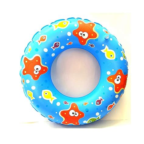 EASY SHOPE Inflatable Swim Ring – 70cm Multi-Cartoon Print Floating ...