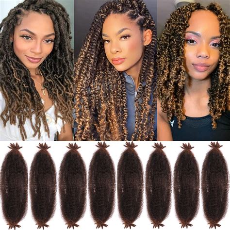Buy Leeven24 Inch Pre-Separated Springy Afro Twist Hair 8 Packs Popping ...