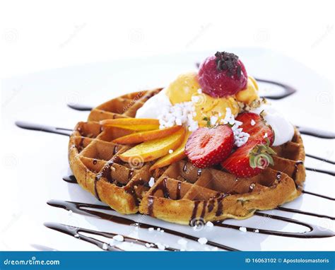 Ice Cream Waffle Cones On Pastel Pink And Blue Background Stock Image ...