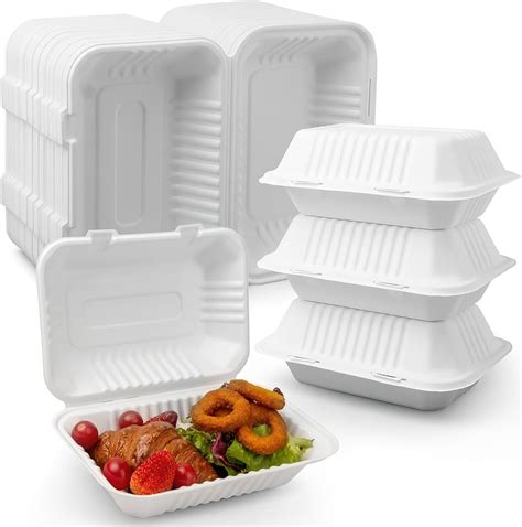 Anzices Take Out Containers with Lids, 75 Pack Clamshell Deli ...