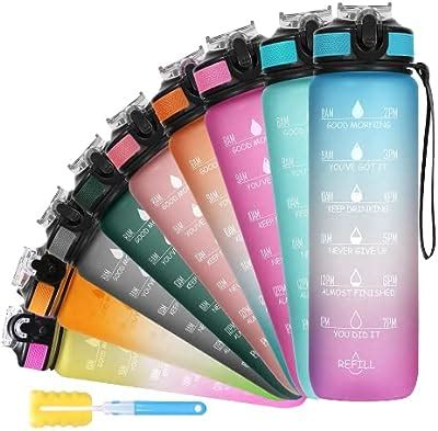 SOLARA Unbreakable Water Bottle 1 L with Motivational Time Marker ...