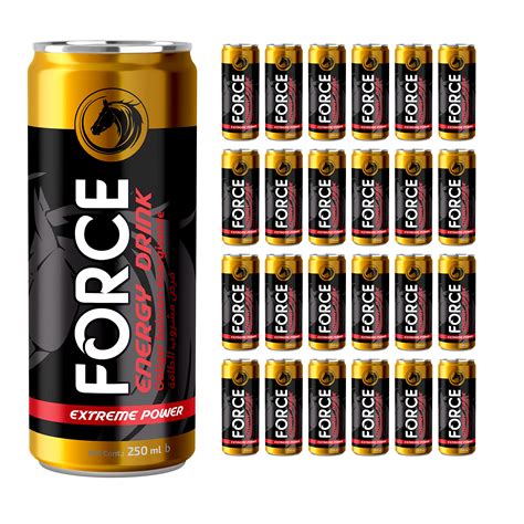 Buy Force Energy Drink 250 ml x 24 cans, 75mg caffeine, E, Extreme ...