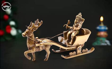 Buy Two Moustaches Brass Santa as Ganesha Showpiece | Beautiful ...