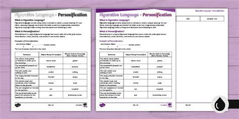Personification Poems | Personification Worksheet
