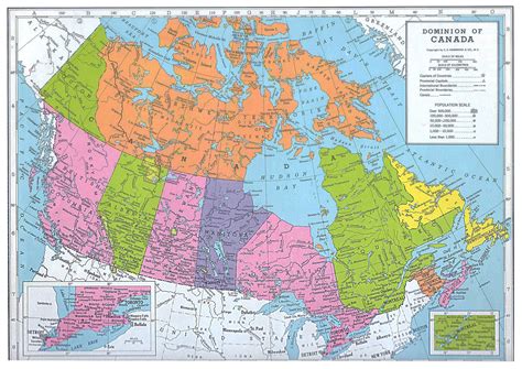 Detailed old political and administrative map of Canada | Vidiani.com | Maps of all countries in ...