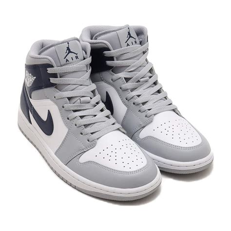 JORDAN BRAND AIR JORDAN 1 MID WHITE/MIDNIGHT NAVY-WOLF GREY （ジョーダン ブランド ...