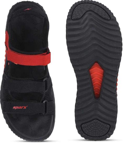Sparx Brand Men's SS-509 Chappal/Sandal/Flip Flop (Black/Red) :: RAJASHOES