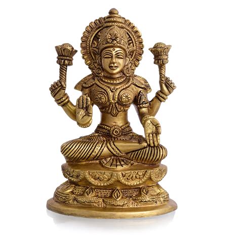 Brass Goddess Lakshmi Idol (7 Inch) – Vedansh Craft