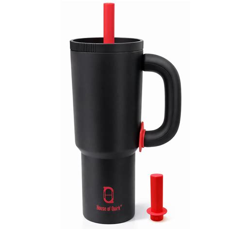 House of Quirk 1200ml Stainless Steel Tumbler with Handle, Straw ...