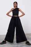 Buy Black Cotton Flared Pants For Women by Corpora Studio Online at Aza ...