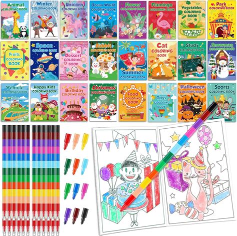 Mini Coloring Book With Crayons