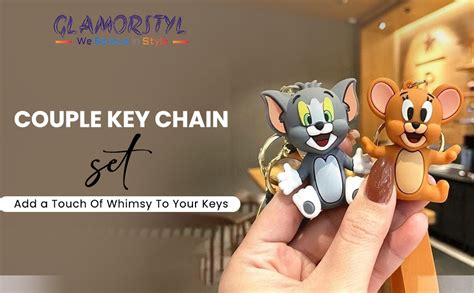 GLAMORSTYL Set of 2 Tom and Jerry Keychains | Perfect for Couples ...