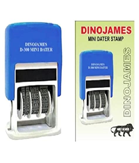 Dinojames Mini Dater D-300 Self Inking Stamp (Blue Ink) Letter Size ...