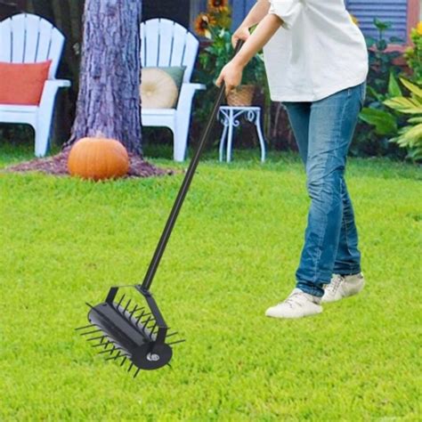 Rolling Manual Lawn Aerator, Home Aerator Lawn Tool Pusher, 58-Inch ...