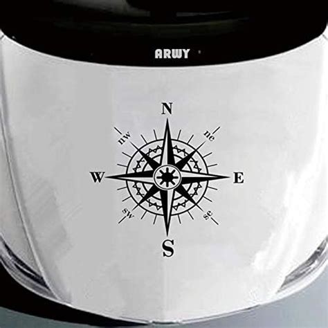 Roonir 1pcs 50x50cm Hood Car Sticker Compass Totem Black Decal Auto ...