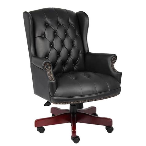 BOSS Office Products BOSS High Back Black Caresoft Wing Back Executive ...