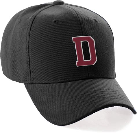 Buy Classic Baseball Hat Custom A to Z Initial Team Letter, Black Cap ...