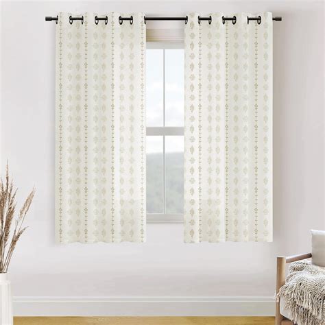 63 Inch Curtains Length for Living Room Kitchen,Boho Semi Sheer Floral ...