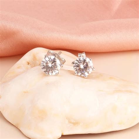 Six-Prong Solitaire 925 Sterling Silver Studs – PALMONAS