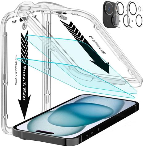 Totem [2+2] iPhone 15 Tempered Glass Screen Protector iPhone 15 Screen ...