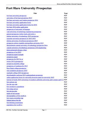 Fillable Online Fort Hare University Prospectus. fort hare university ...