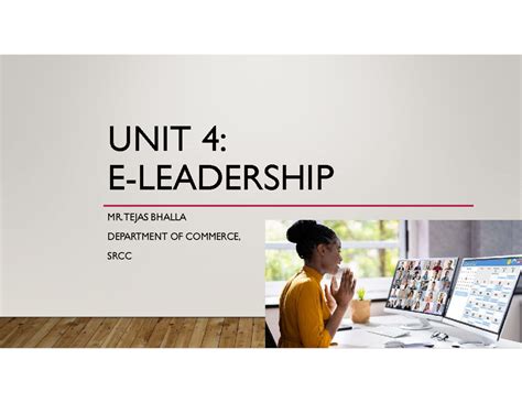 Unit 4: E-Leadership in the Digital Age - GE Commerce Insights - Studocu