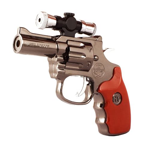 ASRAW Refillable Lighter Revolver Gun Grey Pistol Lighter with Laser ...