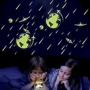 Buy Jaamso Royals 'Radium Mother Earth' Glow in Dark Wall Sticker (PVC ...