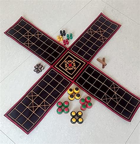 Buy SIMPLE DAYS Pachisi Pagade Thayam Chaupad Ludo Indian Traditional ...