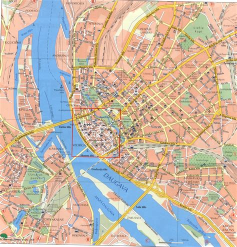 Maps of Latvia and the capital city Riga in the Baltics Region of NE Europe