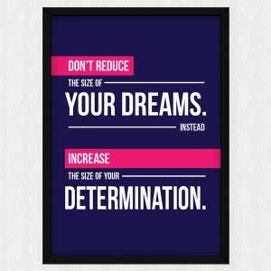 KAARTI dont Reduce; The Size of Your Dreams Quote Mini Glass Frame ...