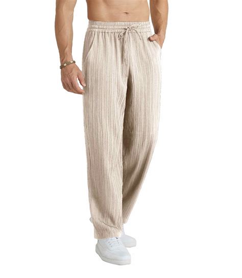 PUPIU Mens Elastic Waist Pants Drawstring Mens Lounge Pants with ...