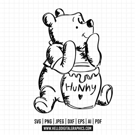 Winnie The Pooh Outline Svg Winnie Pooh And Friends Circle SVG, Pooh