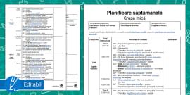 Cât de multe am învățat – Planificare săptămânală grupa mică