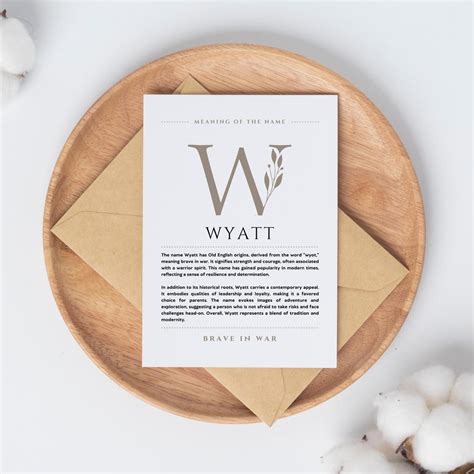 Wyatt Name Meaning Wall Art, Wyatt Name Origin Print Nursery Decor ...