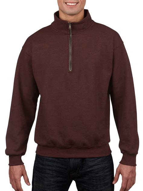 Gildan - Gildan Men's and Big Men's 1/4 Zip Cotton Cadet Collar Sweatshirt, up to 2XL - Walmart ...