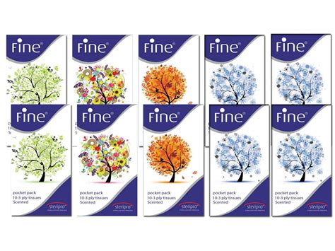 Fine Scented Pocket Tissues-FOUR SEASONS 10 x 10 x 3 Ply : Amazon.in ...